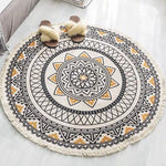 Load image into Gallery viewer, Cotton Linen Round Carpet
