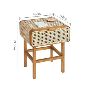 Rattan x Wood Side Table