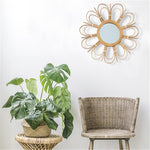 Load image into Gallery viewer, Rattan Wall Mirror _Flower01
