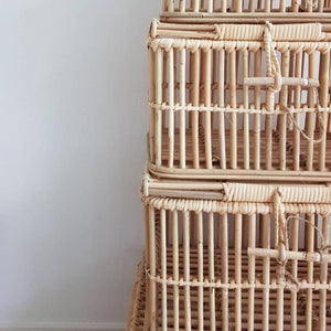 Hand-woven Rattan Storage Shelf Baskets