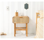 Load image into Gallery viewer, Rattan x Wood Side Table
