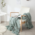 Load image into Gallery viewer, Hand-knitted Fringe Blanket
