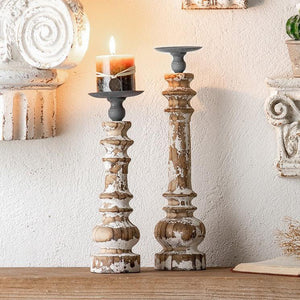 Retro Wood Candle Stand