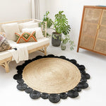 Load image into Gallery viewer, Black Natural Round Carpet
