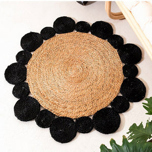 Black Natural Round Carpet