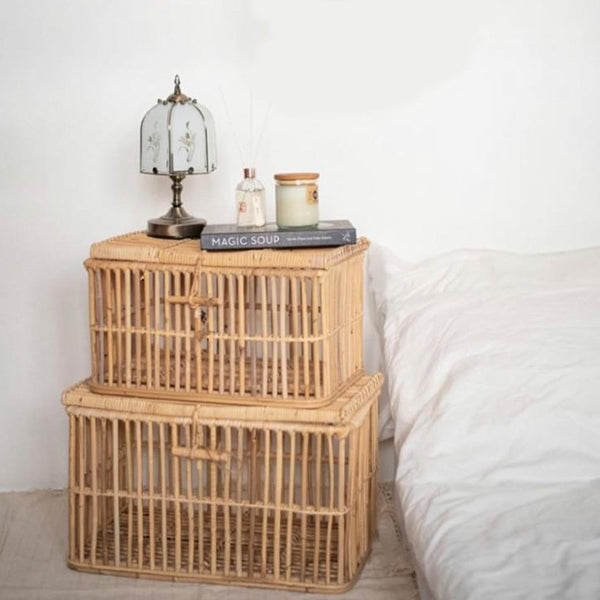 Hand-woven Rattan Storage Shelf Baskets